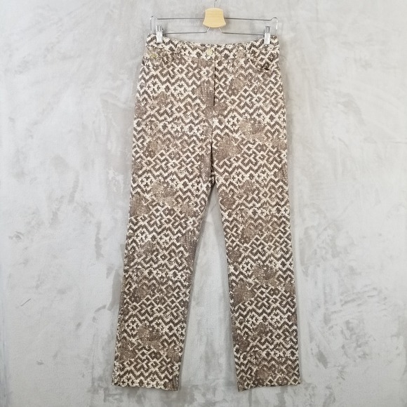 Vtg St John Sport Pant Suit Women M Brown Basket Weave Straight Leg USA Eclectic